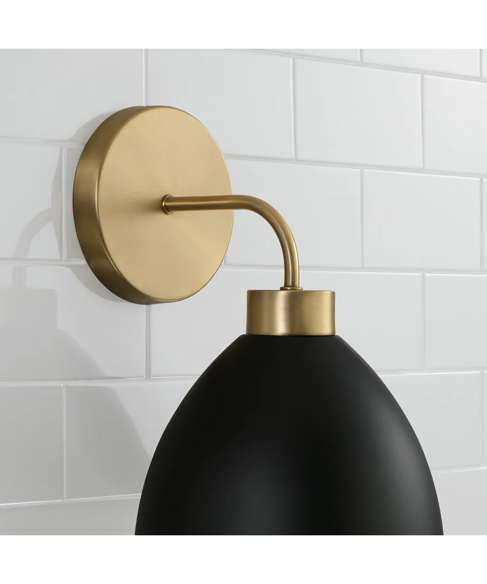 Ross 1-Light Sconce Aged Brass and Black - Image 3