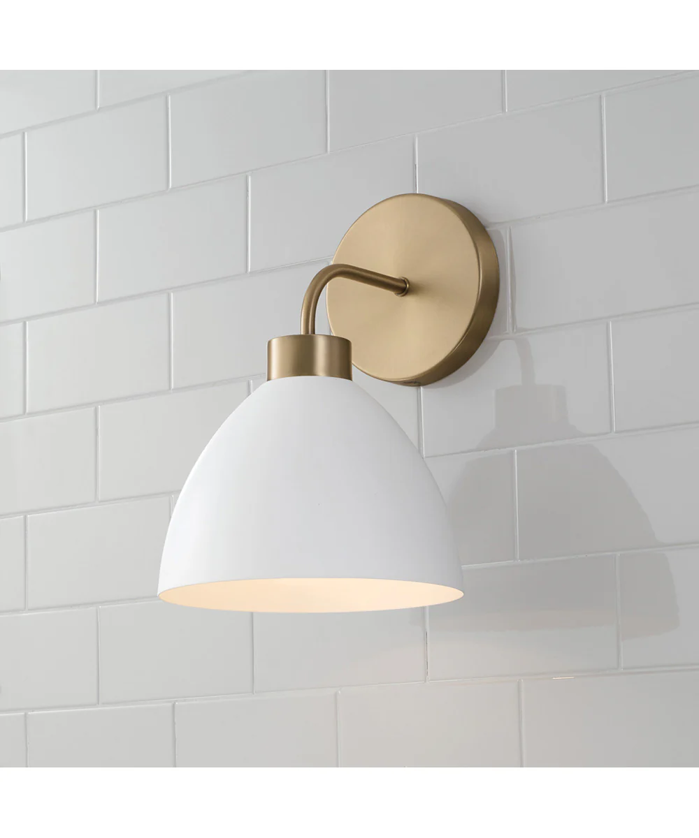Ross 1-Light Sconce Aged Brass and White - Image 2