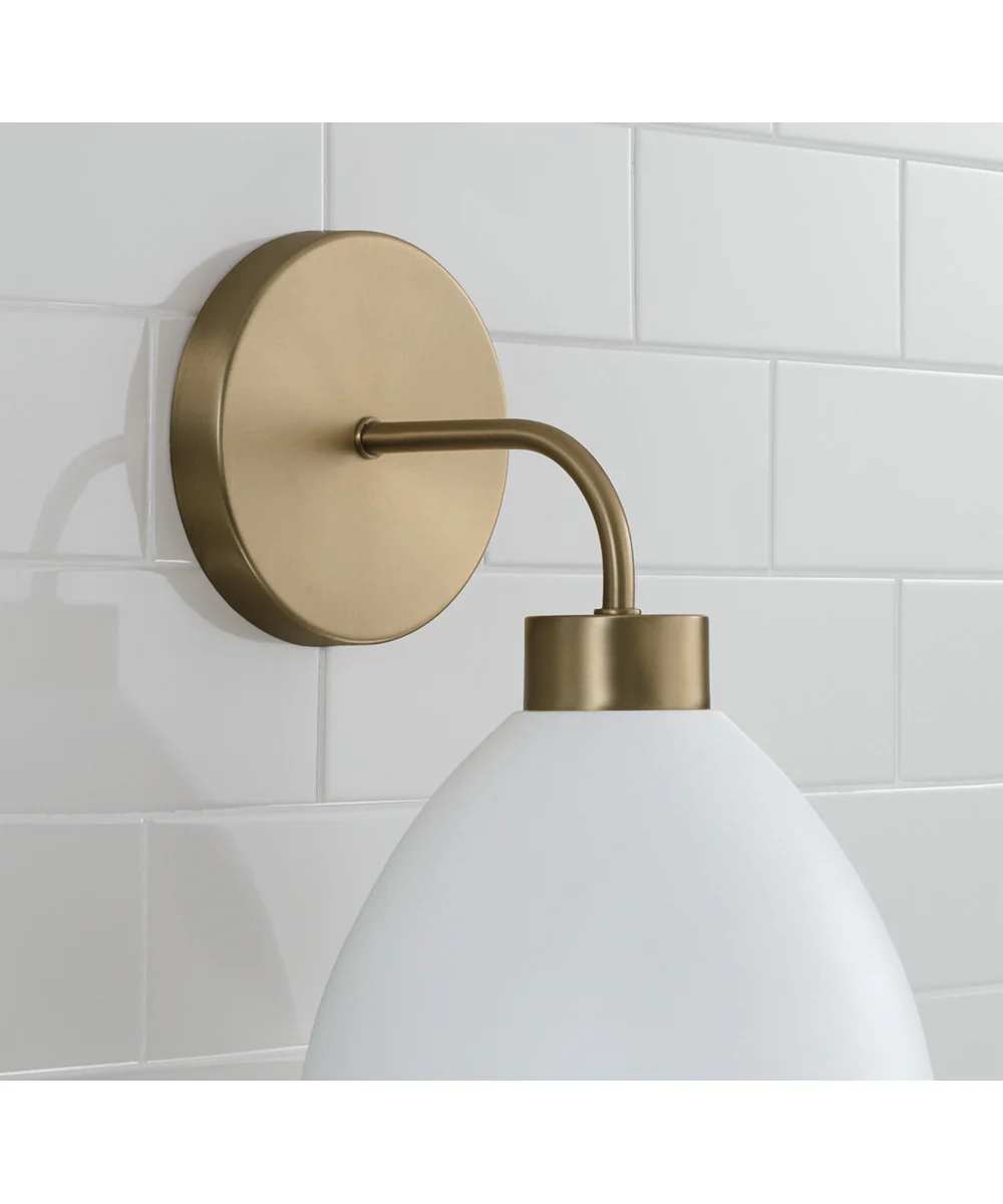 Ross 1-Light Sconce Aged Brass and White - Image 3