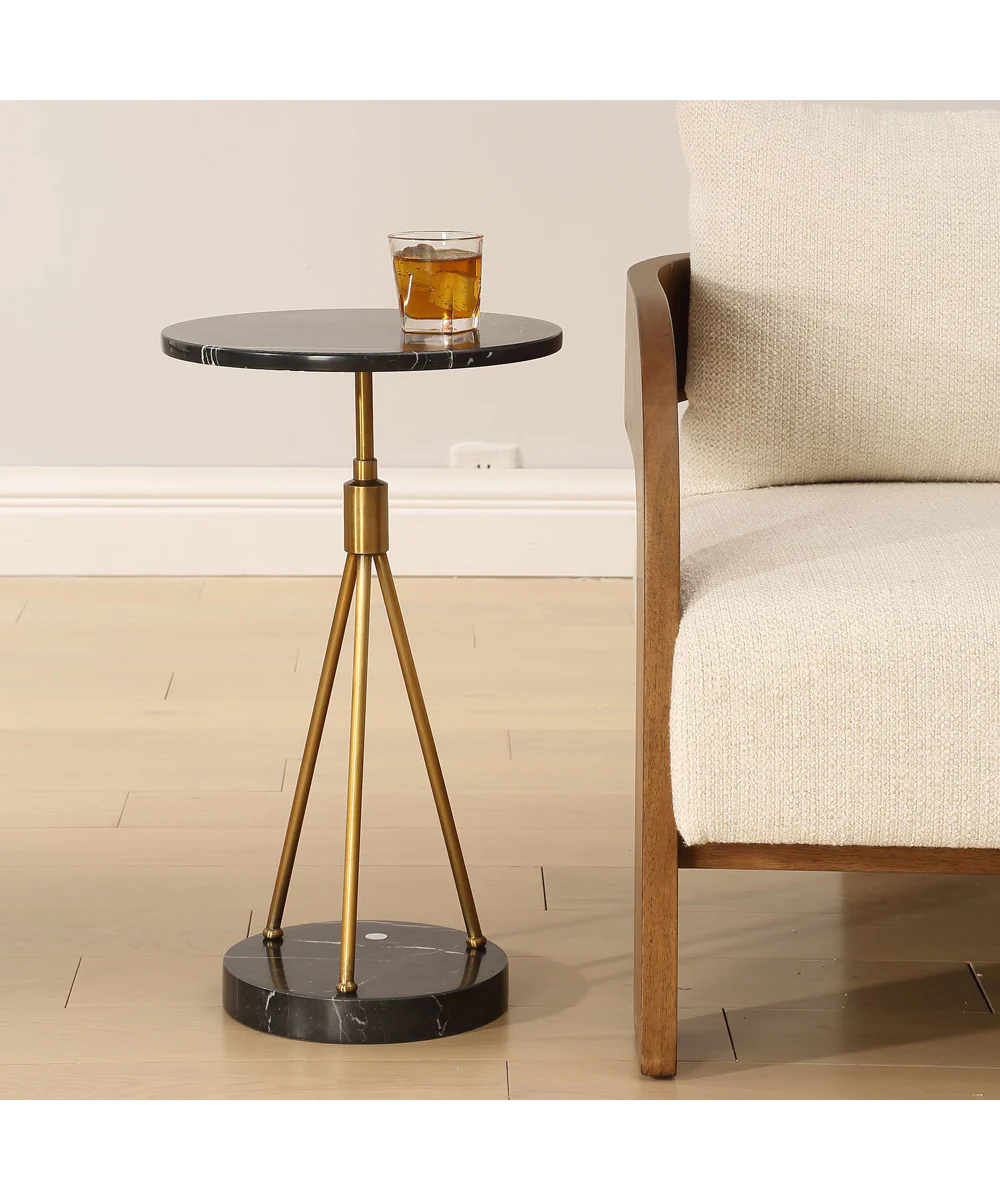 Rosston Black Marble Accent Table - Image 3