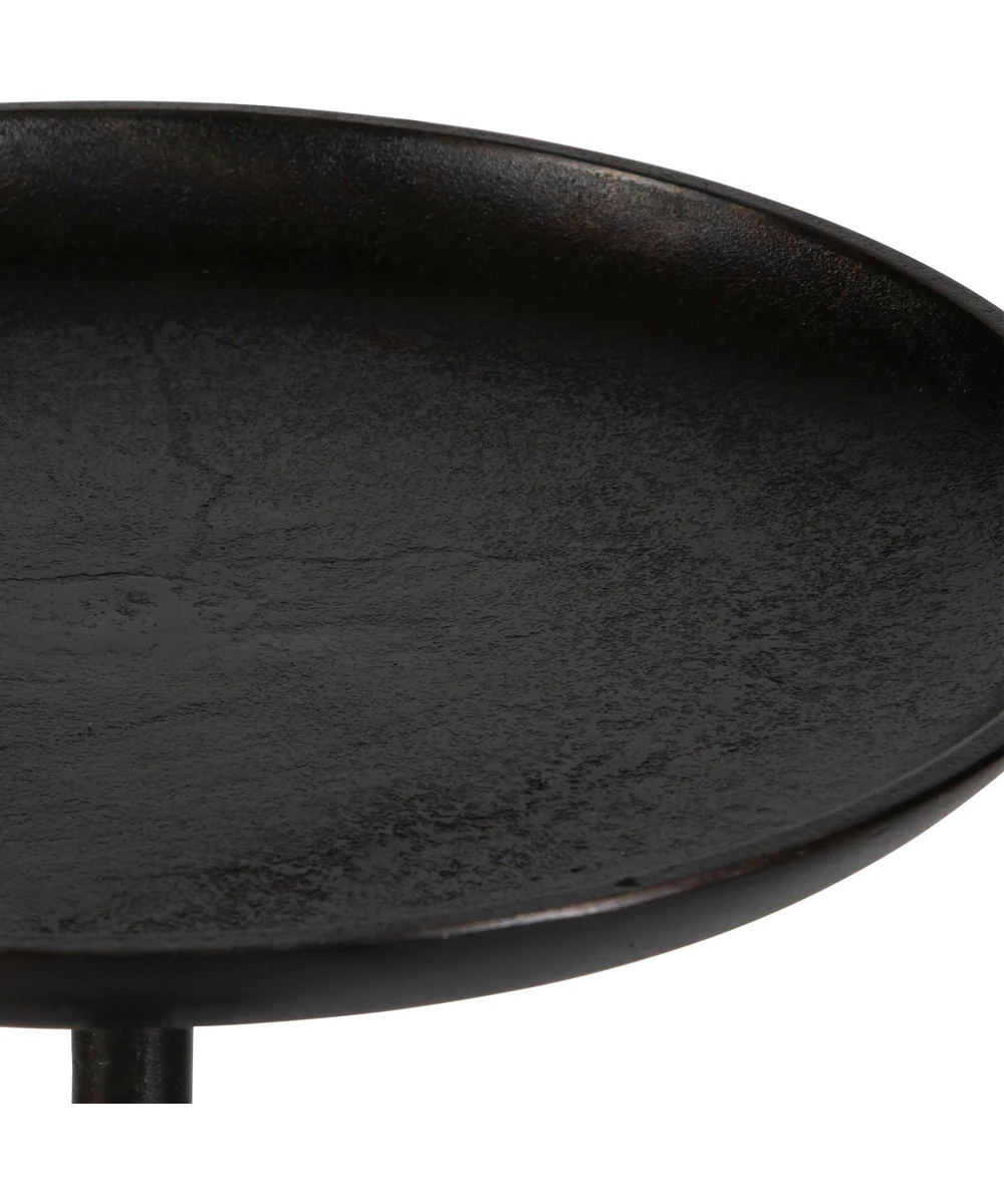 Round Accent Table in Raw Dark Brown Oxidized - Image 3