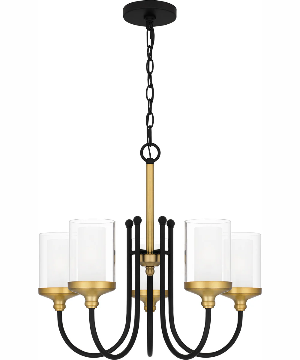 Rowland 5-light Chandelier Matte Black - Image 2