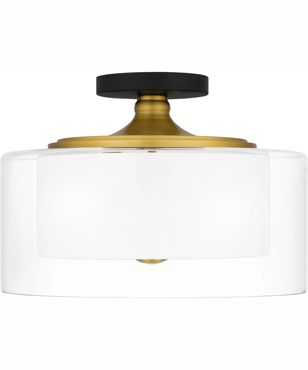 Rowland Medium 2-light Semi Flush Mount Matte Black - Image 4