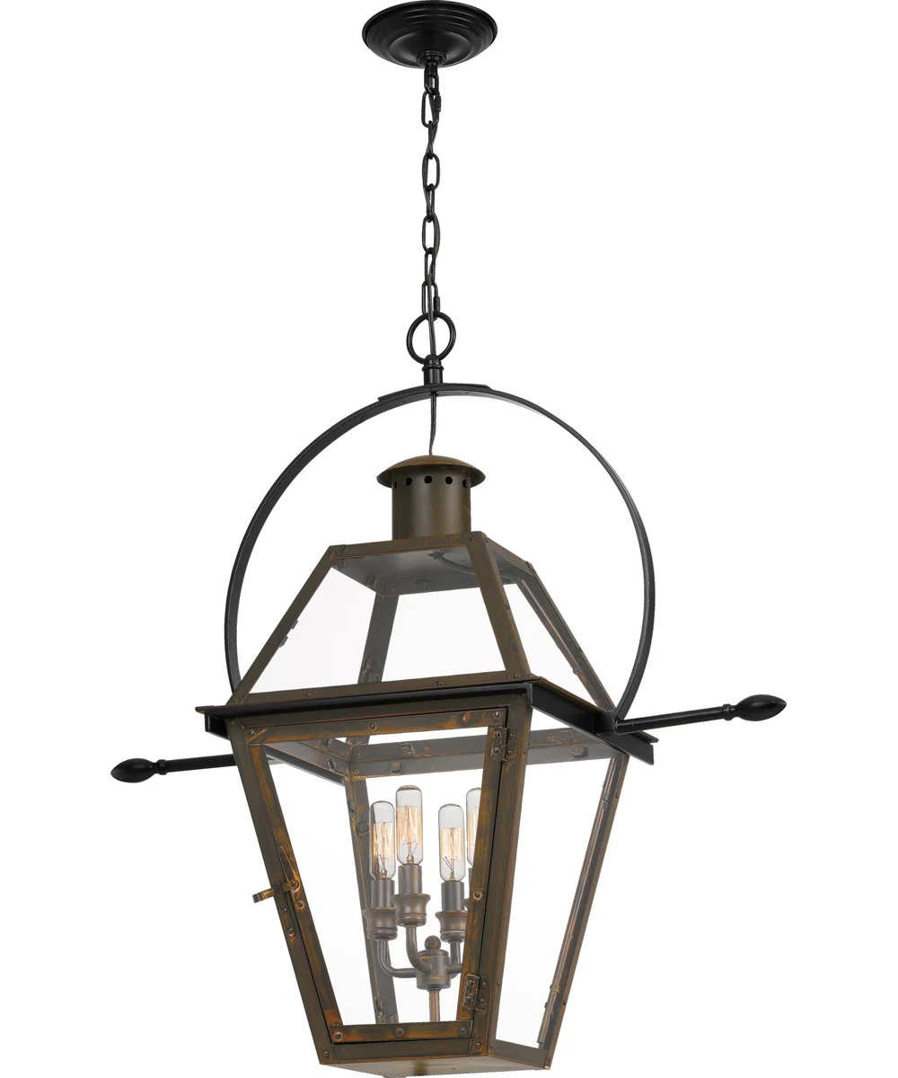Rue De Royal Extra Large 4-light Outdoor Pendant Light Industrial Bronze - Image 4