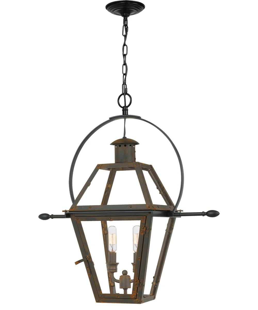 Rue De Royal Large 2-light Outdoor Pendant Light Industrial Bronze - Image 2