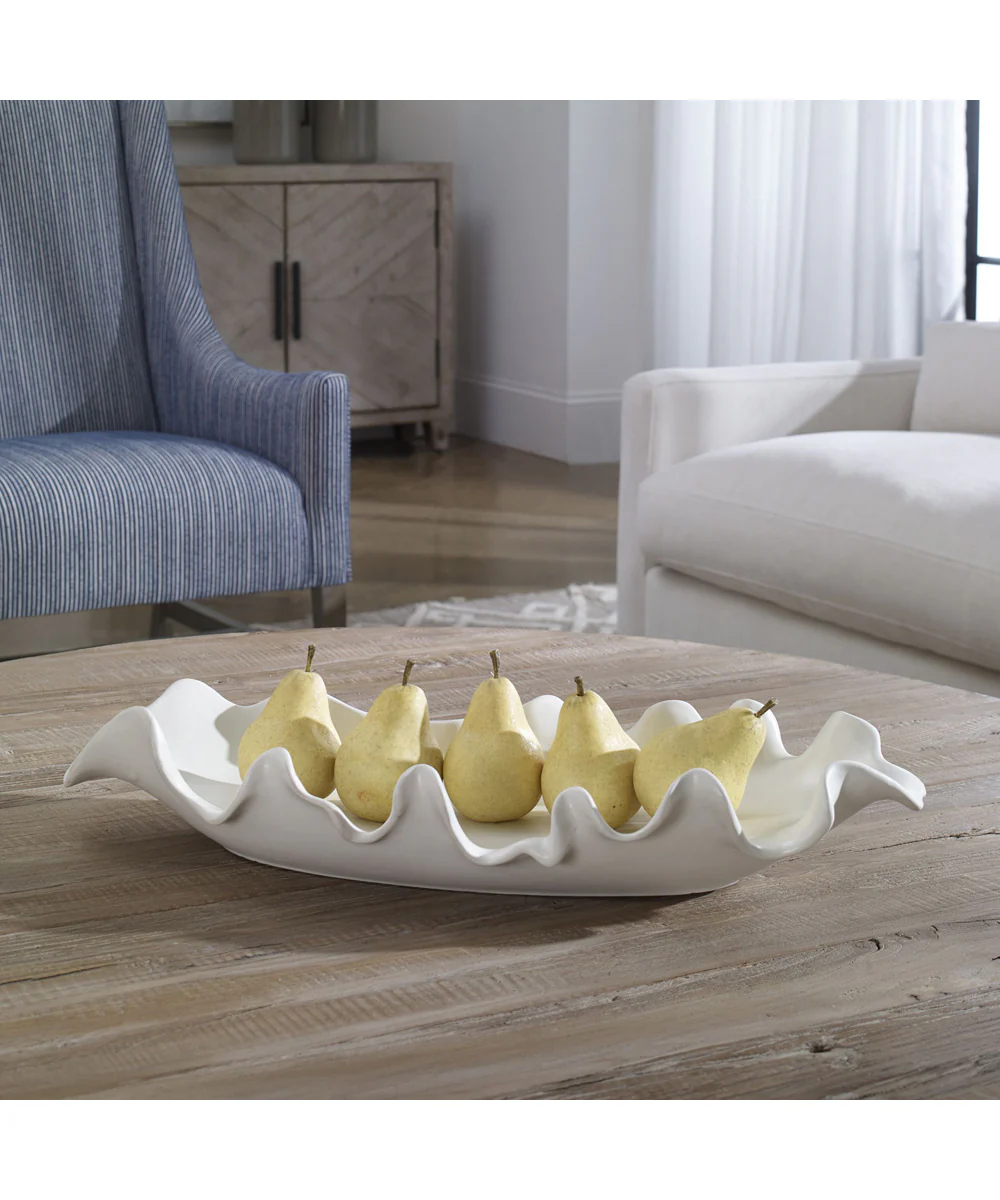 Ruffled Feathers Modern White Bowl - Image 2