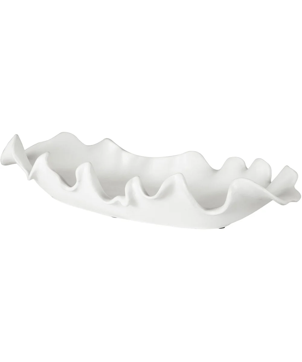 Ruffled Feathers Modern White Bowl - Image 3