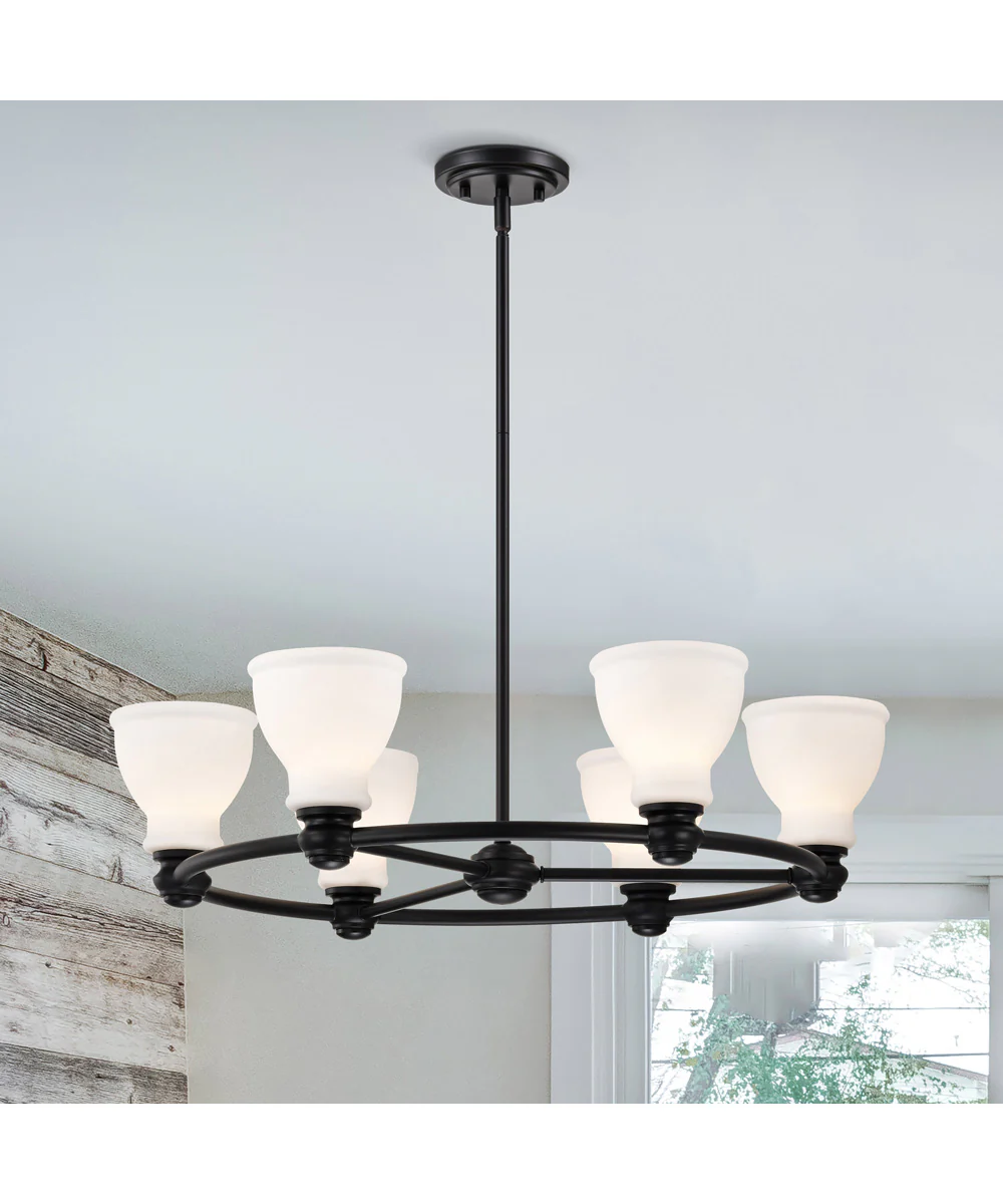 Russel 6-Light Chandelier Matte Black - Image 3
