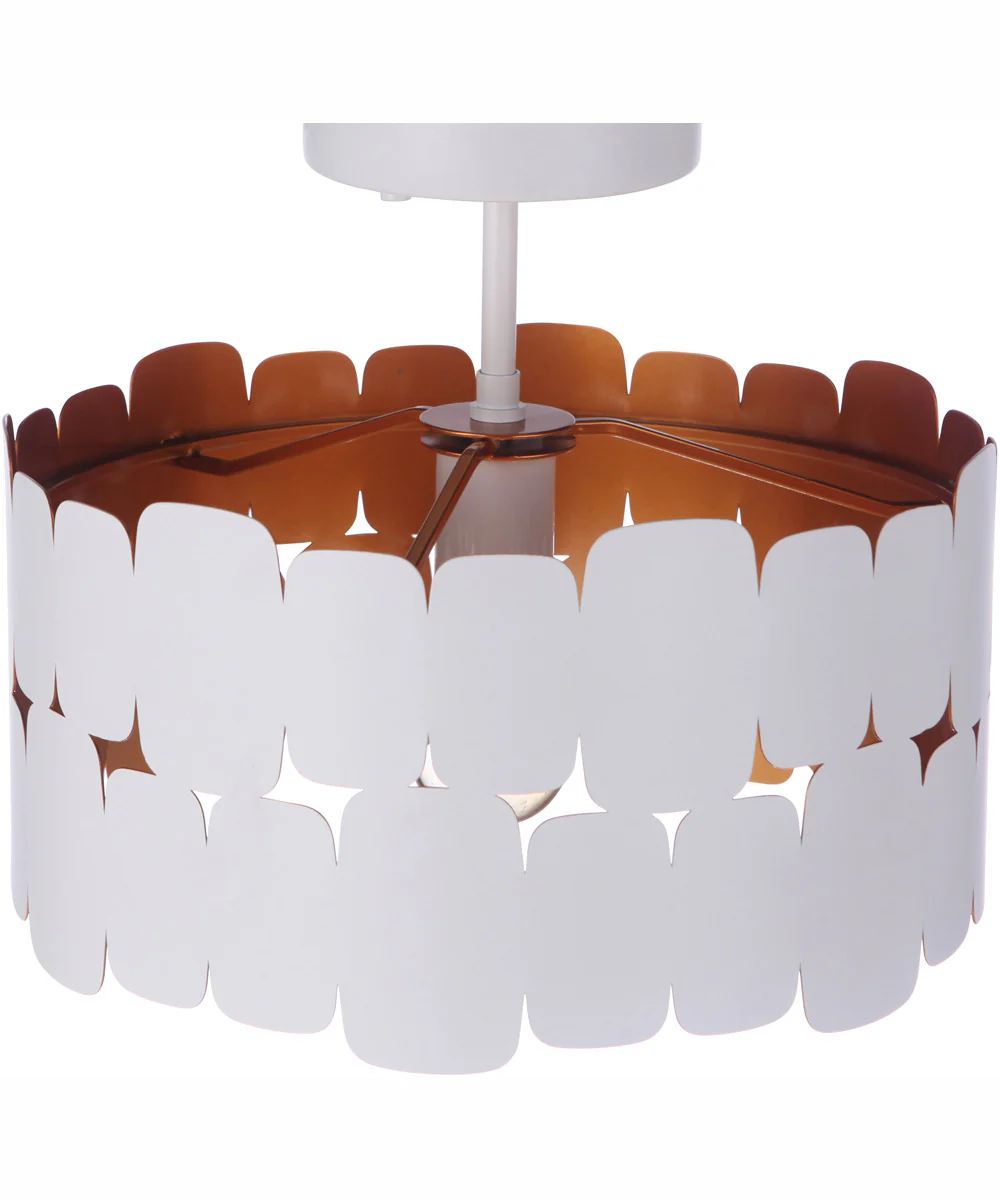 Sabrina 1-Light Semi Flush Matte White / Gold Luster - Image 10