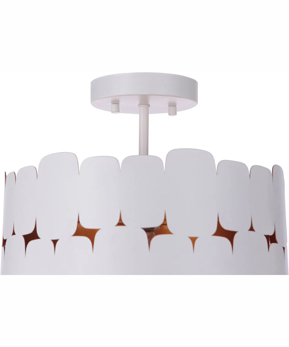 Sabrina 1-Light Semi Flush Matte White / Gold Luster - Image 11