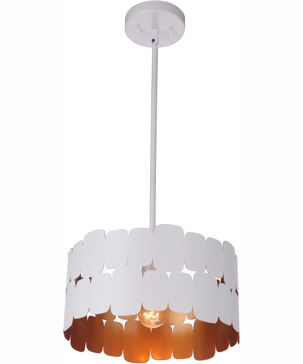 Sabrina 1-Light Semi Flush Matte White / Gold Luster - Image 5