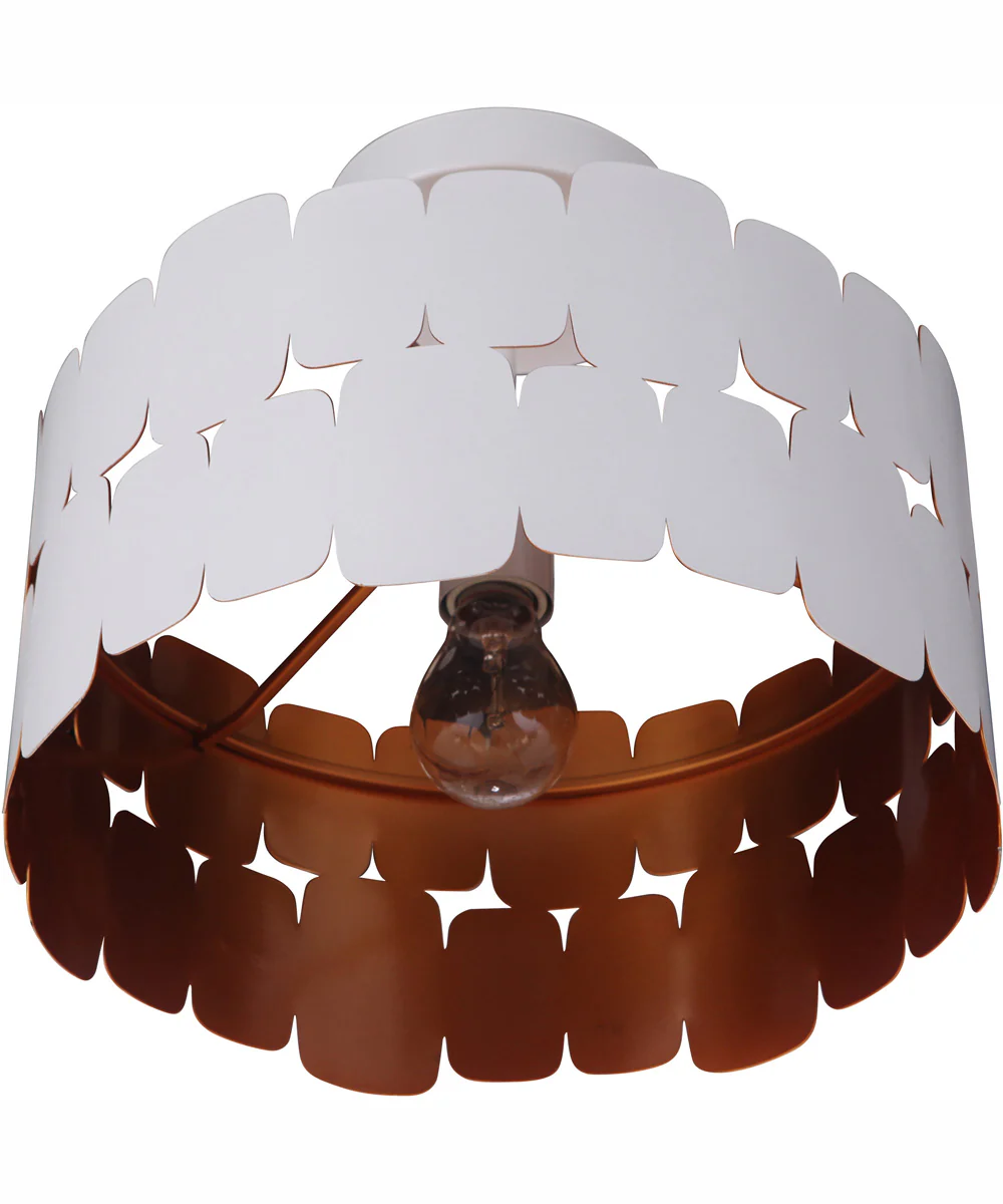 Sabrina 1-Light Semi Flush Matte White / Gold Luster - Image 8