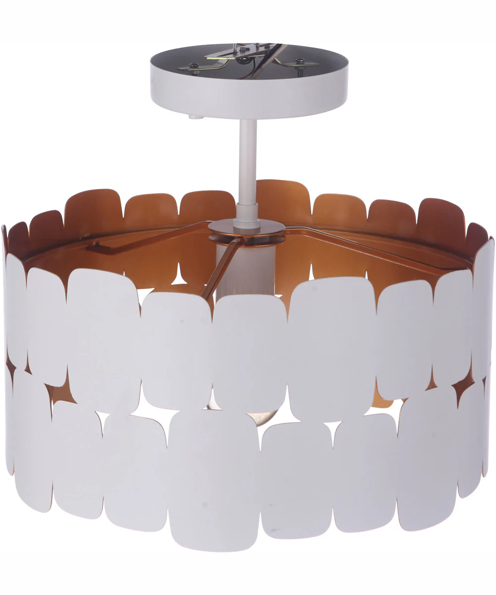 Sabrina 1-Light Semi Flush Matte White / Gold Luster - Image 9