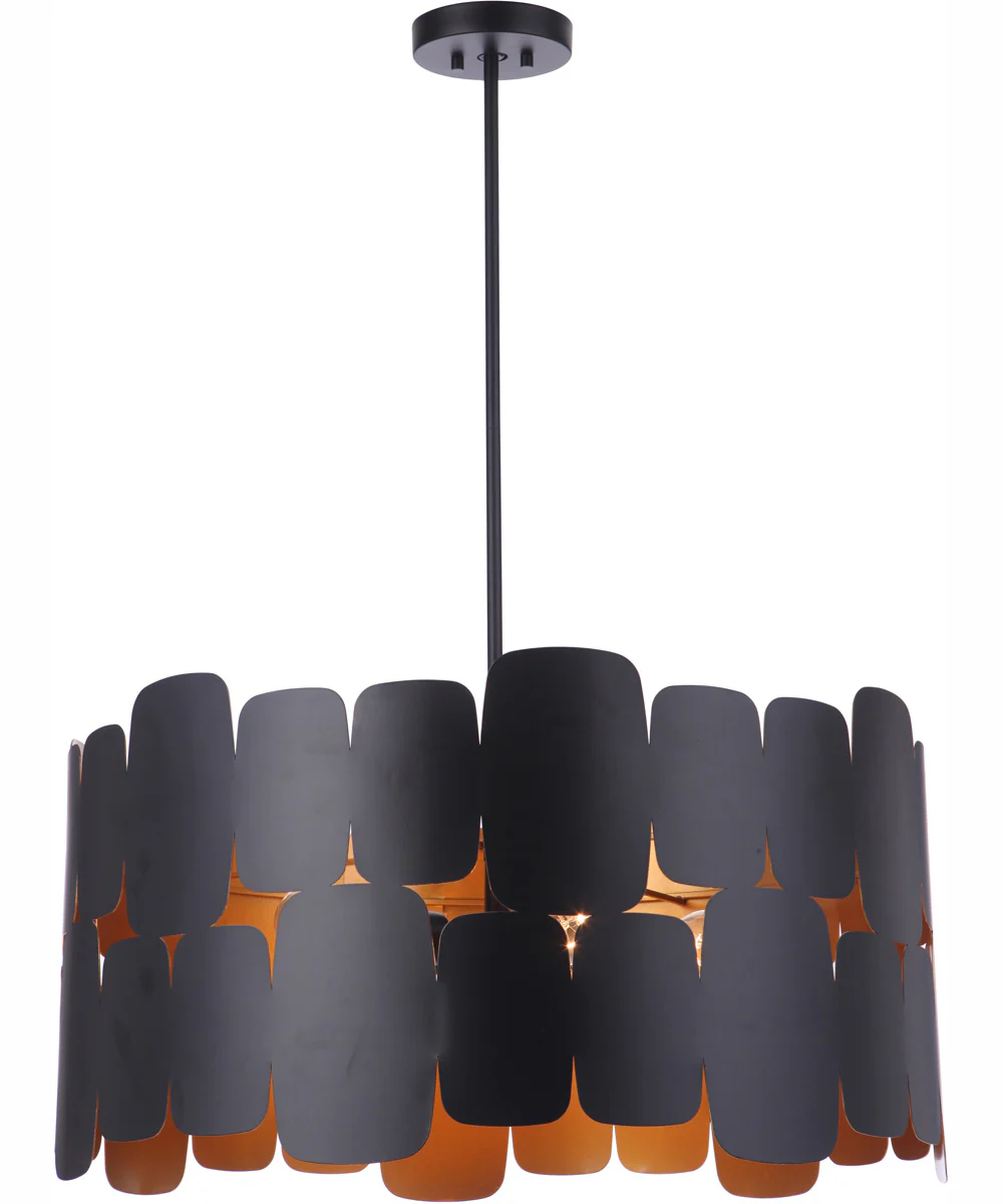 Sabrina 5-Light Pendant Flat Black / Gold Luster - Image 2