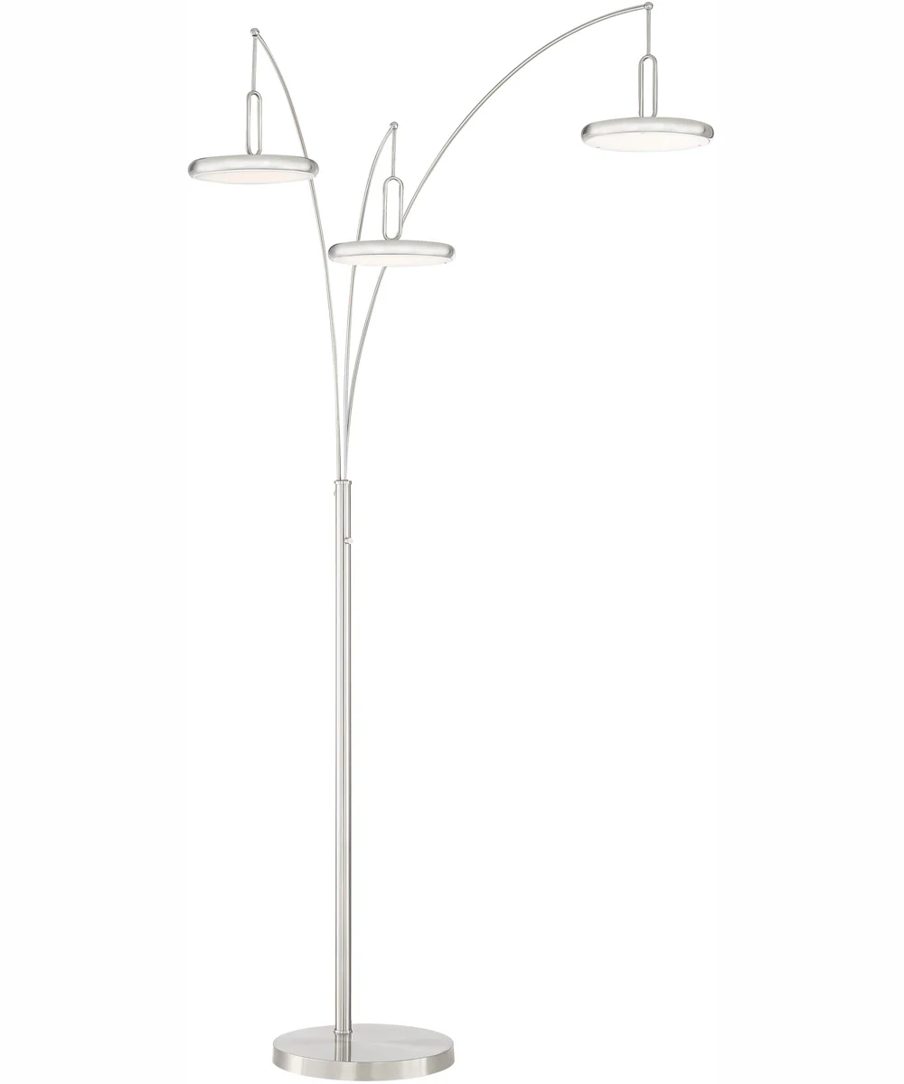 Sailee 3-Light Led 3-Light Arch Lamp Brushed Nickel