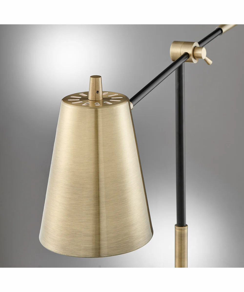 Salma 1-Light Table/Desk Lamp Antique Brass/Black - Image 2