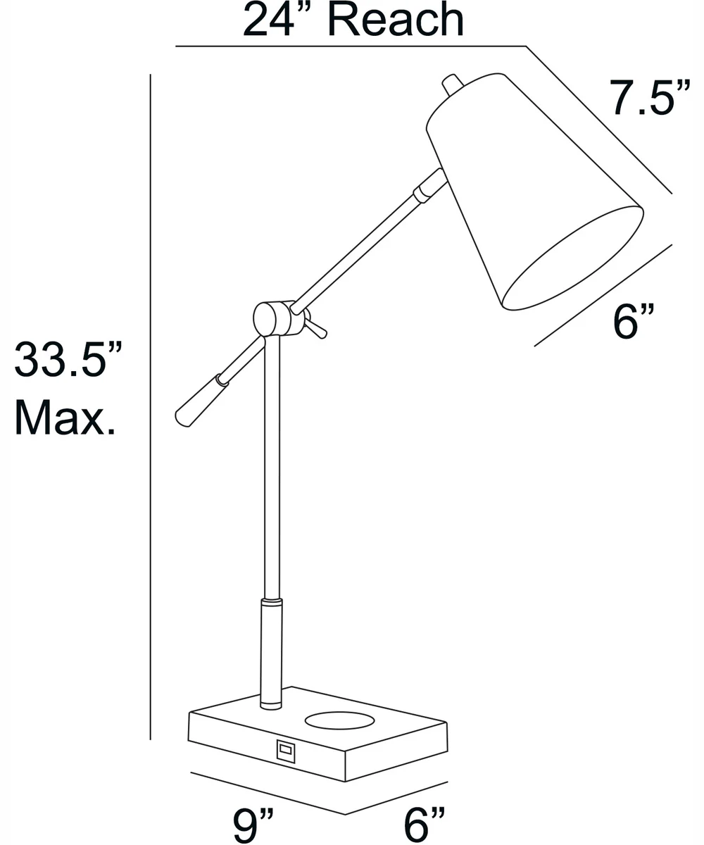 Salma 1-Light Table/Desk Lamp Black - Image 4