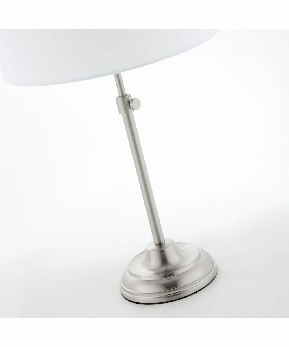 Sandoval 1-Light 3Pcs Floor & Table Lamp Set Brushed Nickel/White Shade - Image 2