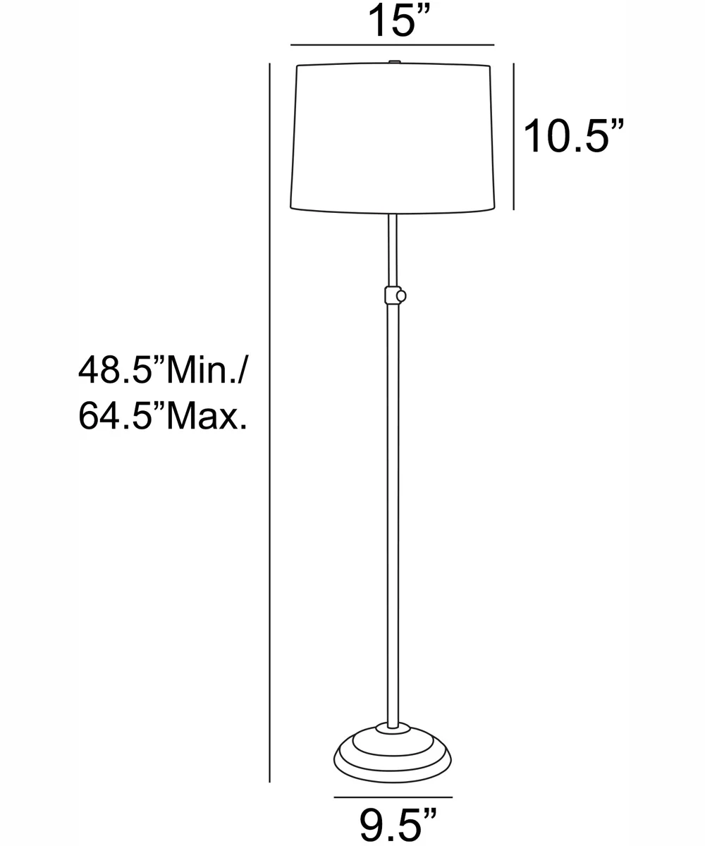 Sandoval 1-Light 3Pcs Floor & Table Lamp Set Brushed Nickel/White Shade - Image 8