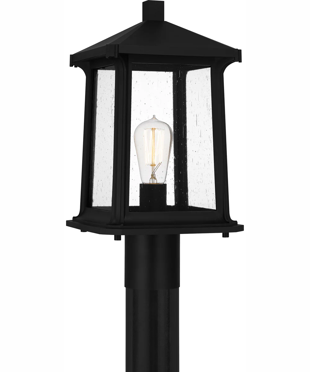 Satterfield Large 1-light Outdoor Post Light Coastal Armour Matte Black