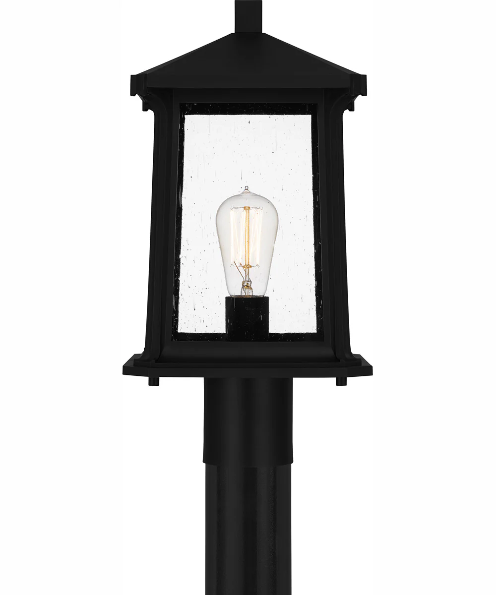 Satterfield Large 1-light Outdoor Post Light Coastal Armour Matte Black - Image 4