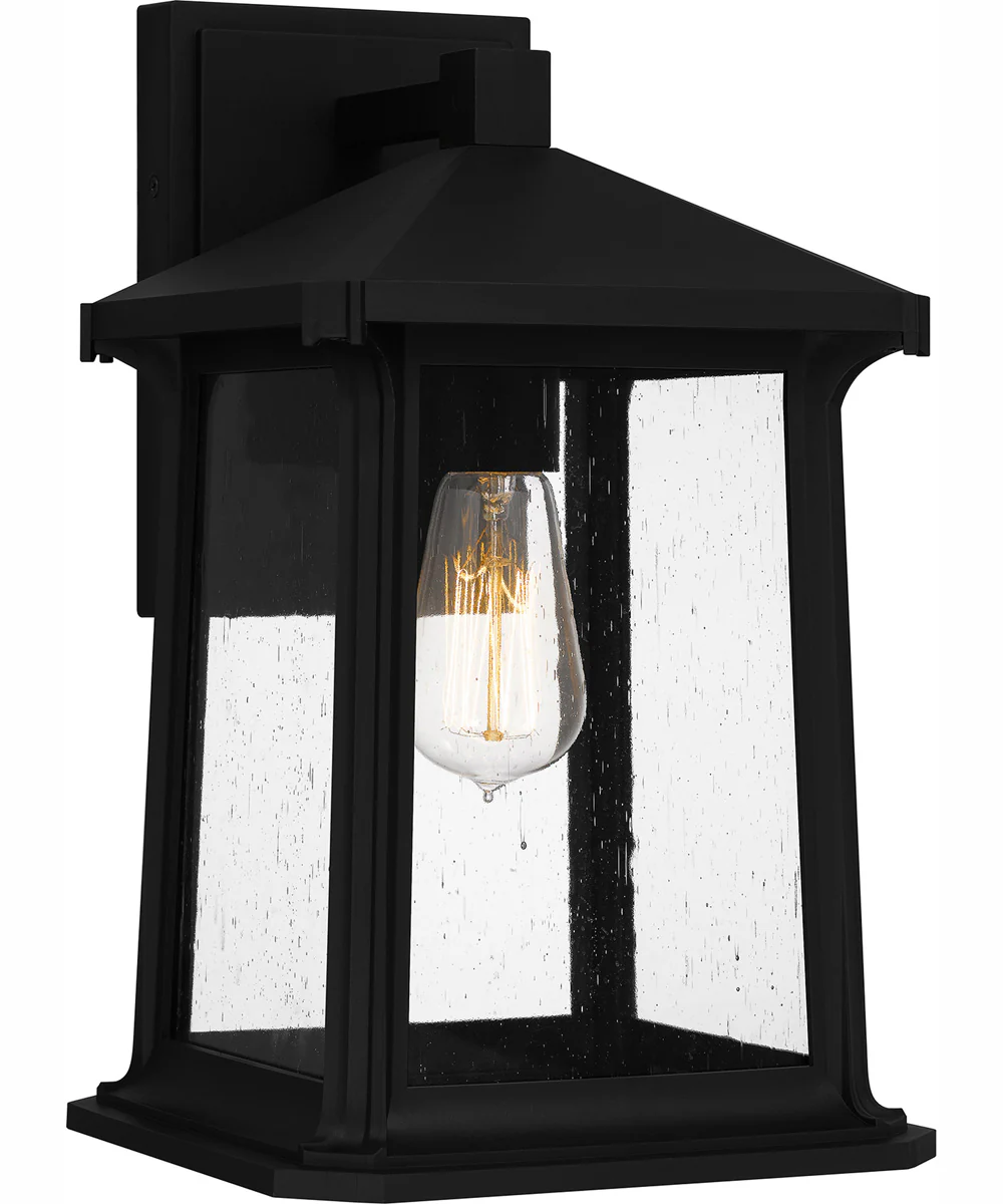 Satterfield Large 1-light Outdoor Wall Light Coastal Armour Matte Black - Image 2