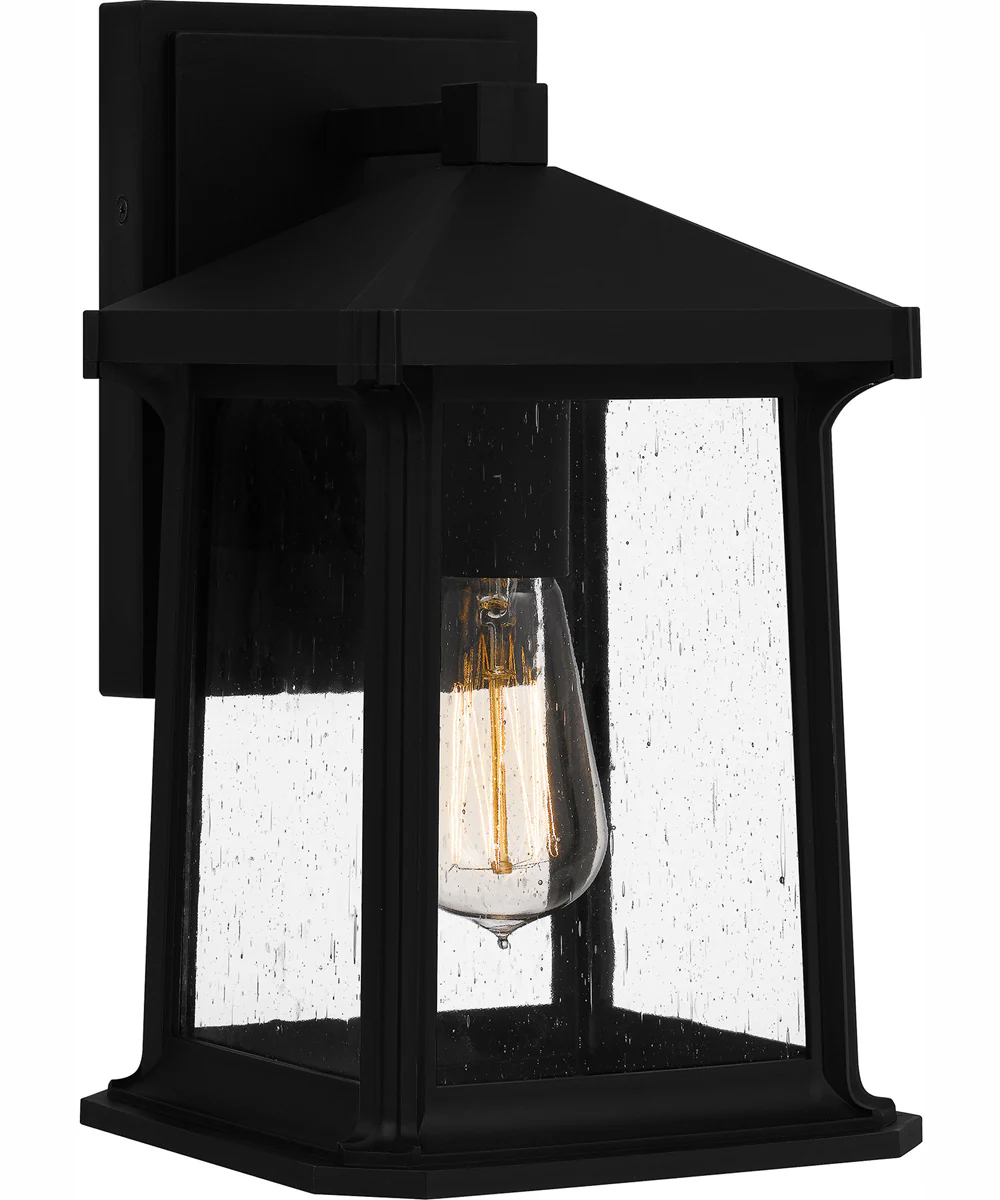 Satterfield Medium 1-light Outdoor Wall Light Coastal Armour Matte Black
