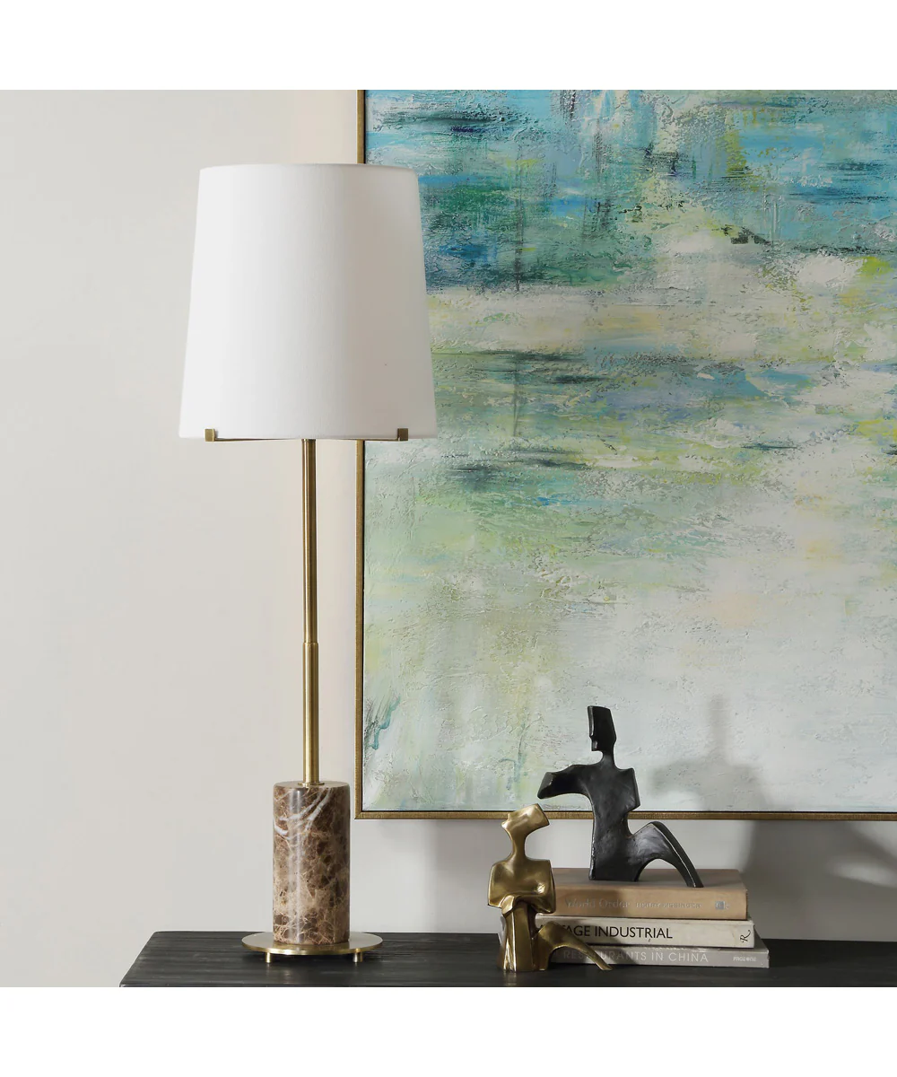 Sepia Brown Marble Buffet Lamp - Image 3