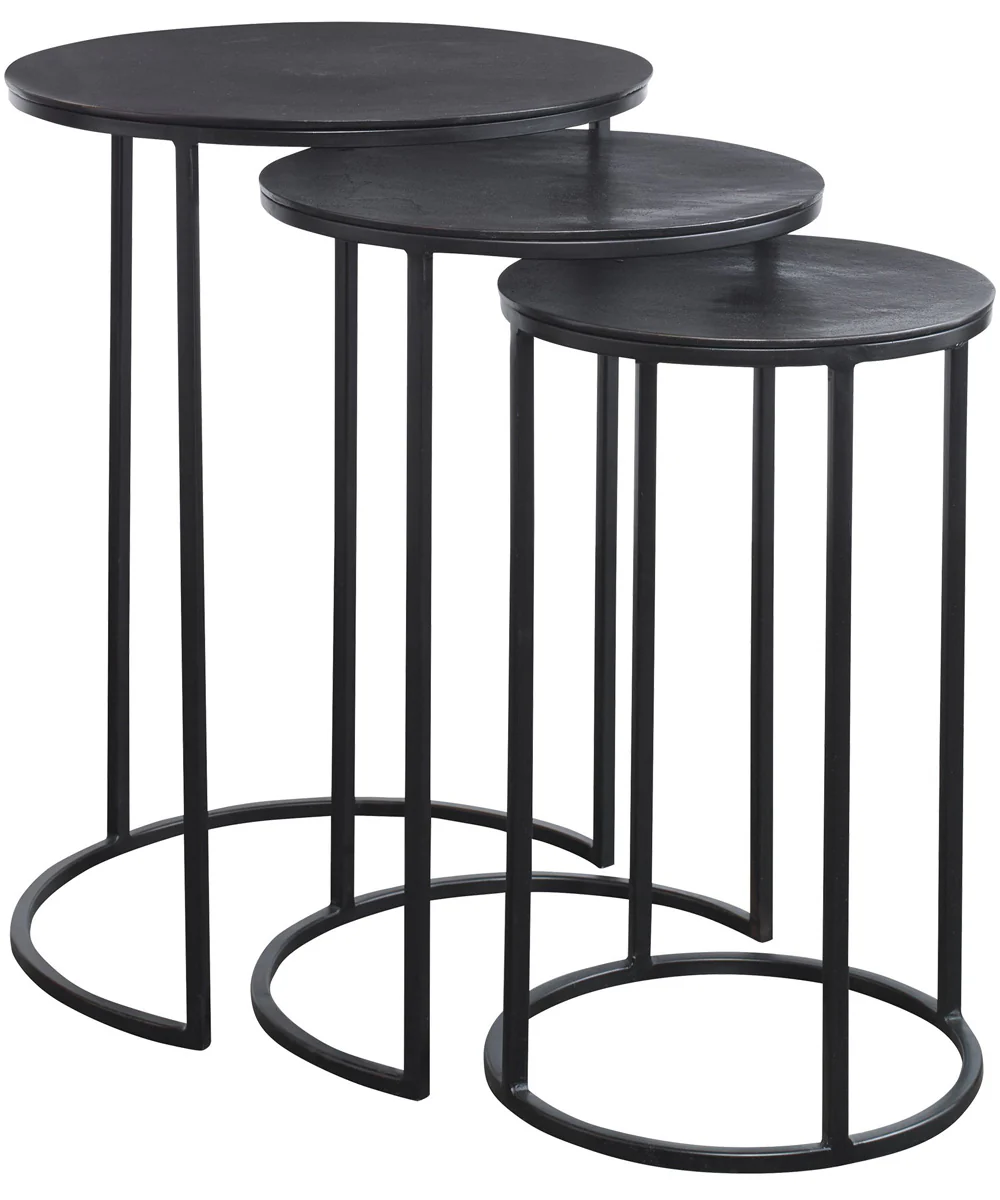Set of 3 Nesting Tables Espresso Dark Brown - Image 3