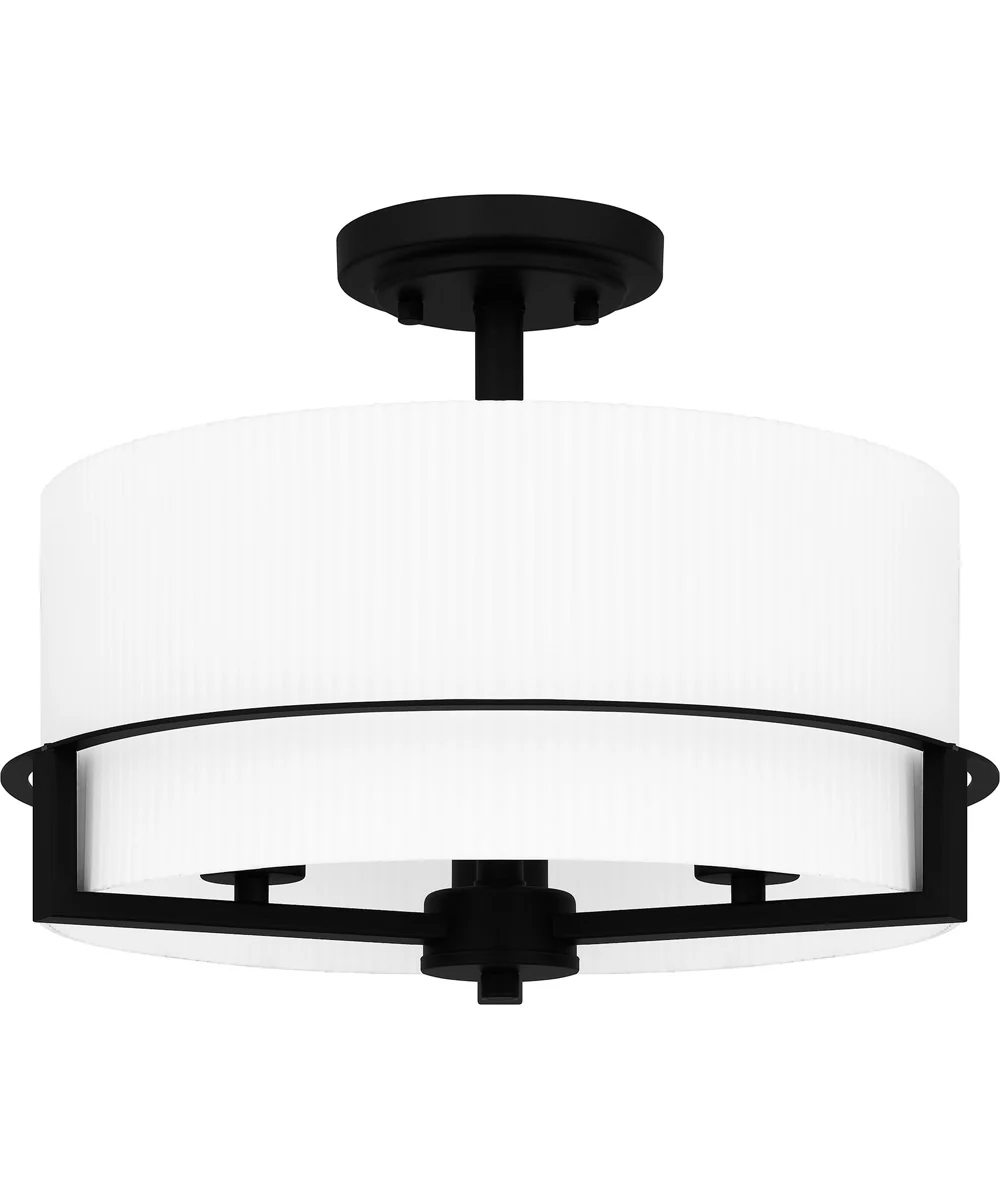 Seymour Medium 3-light Semi Flush Mount Matte Black