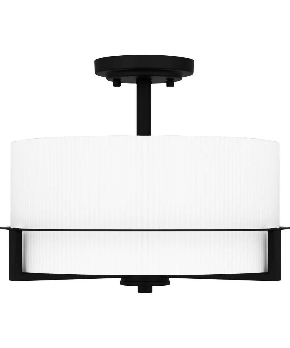 Seymour Medium 3-light Semi Flush Mount Matte Black - Image 3