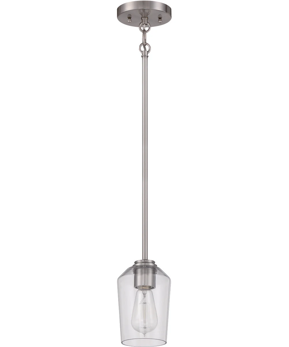 Shayna 1-Light Mini Pendant Brushed Polished Nickel