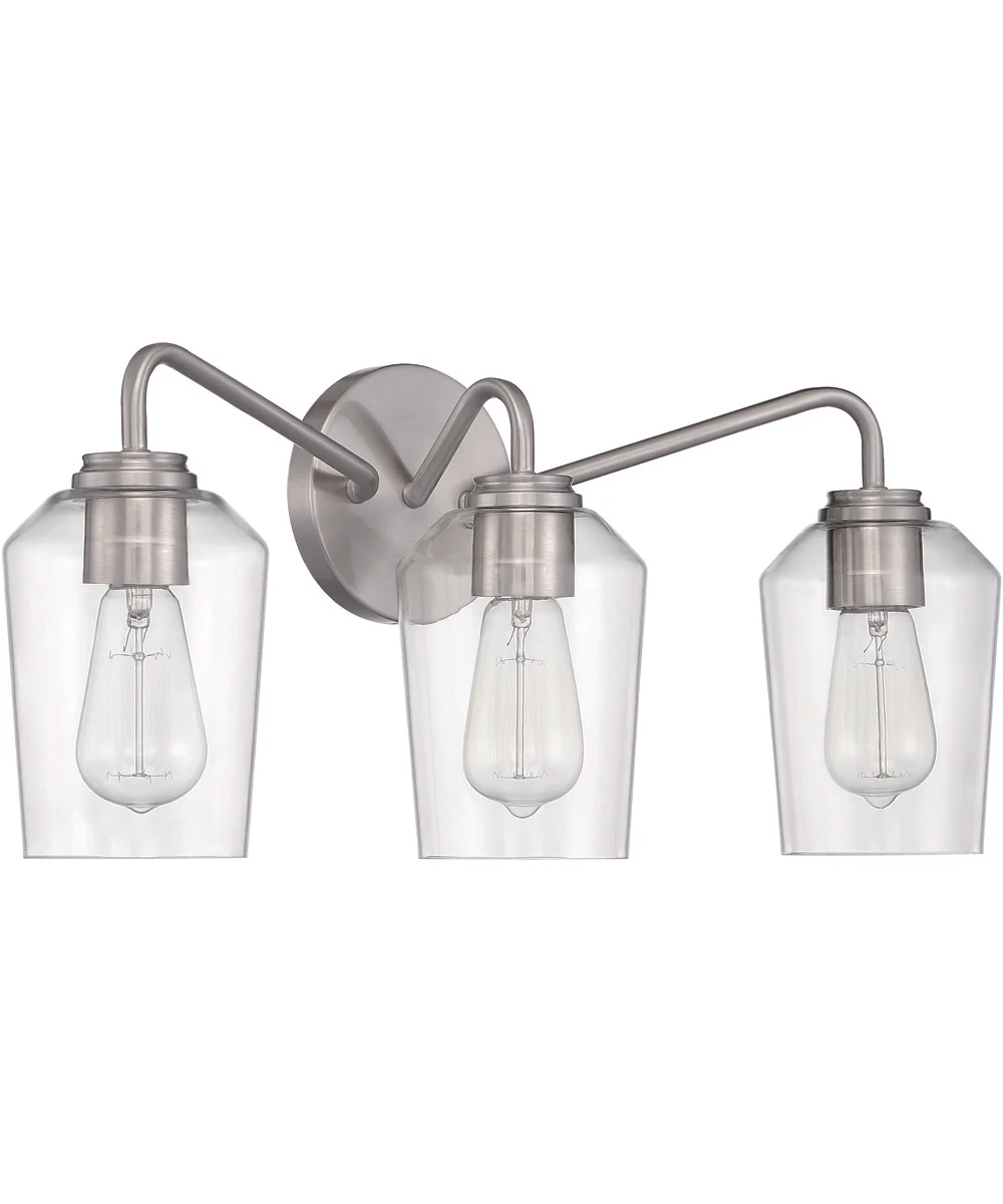 Shayna 3-Light Vanity Brushed Polished Nickel