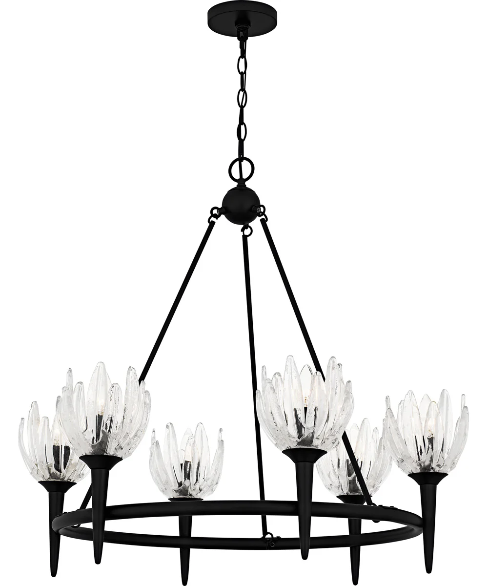 Shea 6-light Chandelier Matte Black - Image 3
