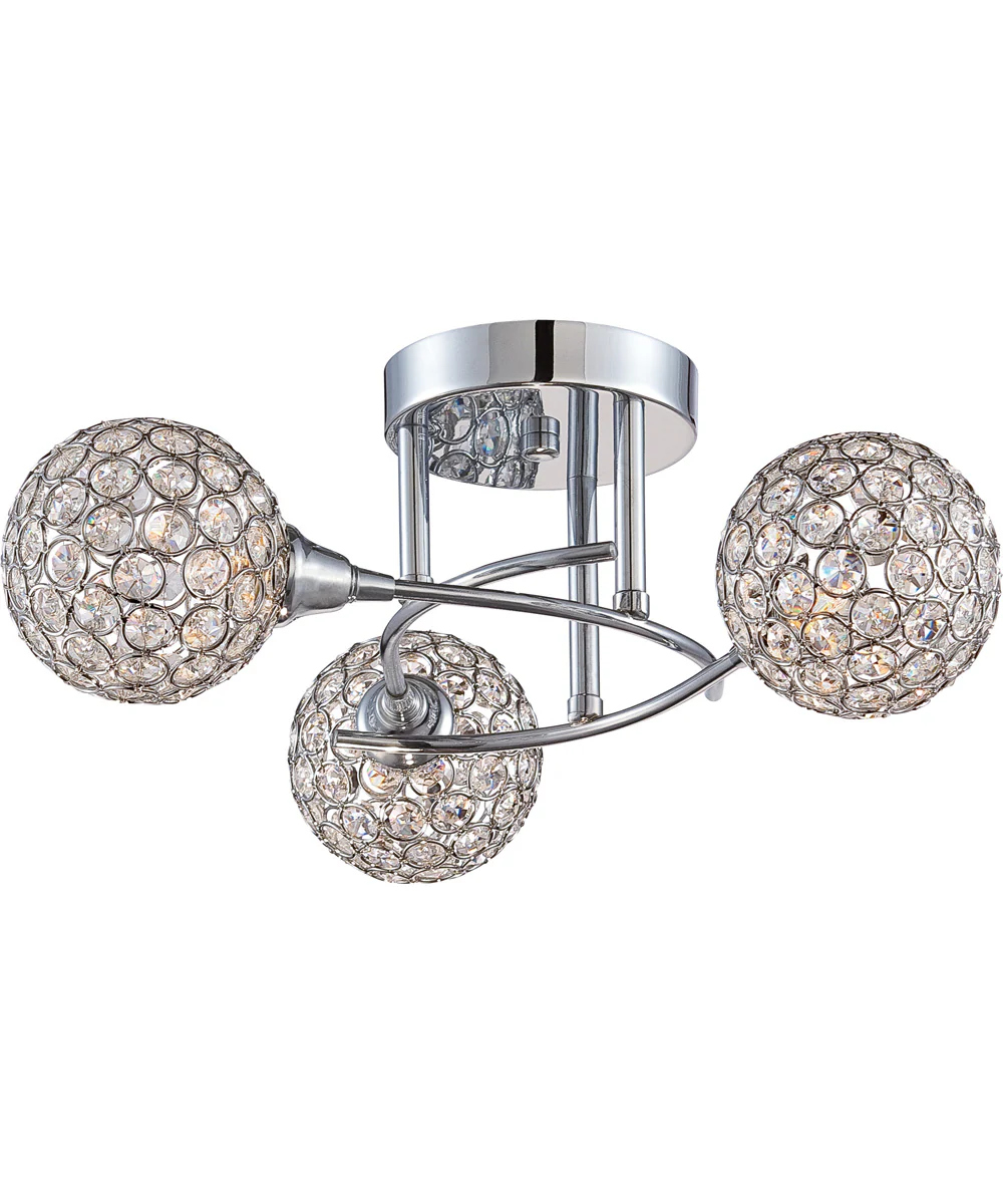 Shimmer Extra Large 3-light Semi Flush Mount Polished Chrome - Image 2