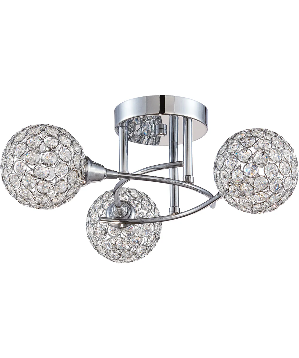Shimmer Extra Large 3-light Semi Flush Mount Polished Chrome - Image 3
