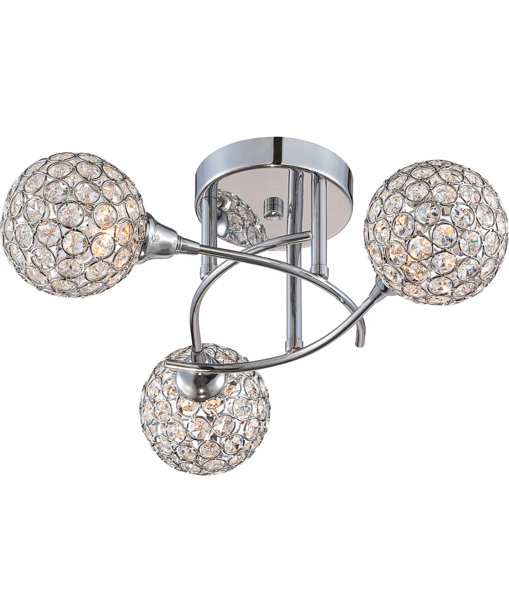 Shimmer Extra Large 3-light Semi Flush Mount Polished Chrome - Image 4