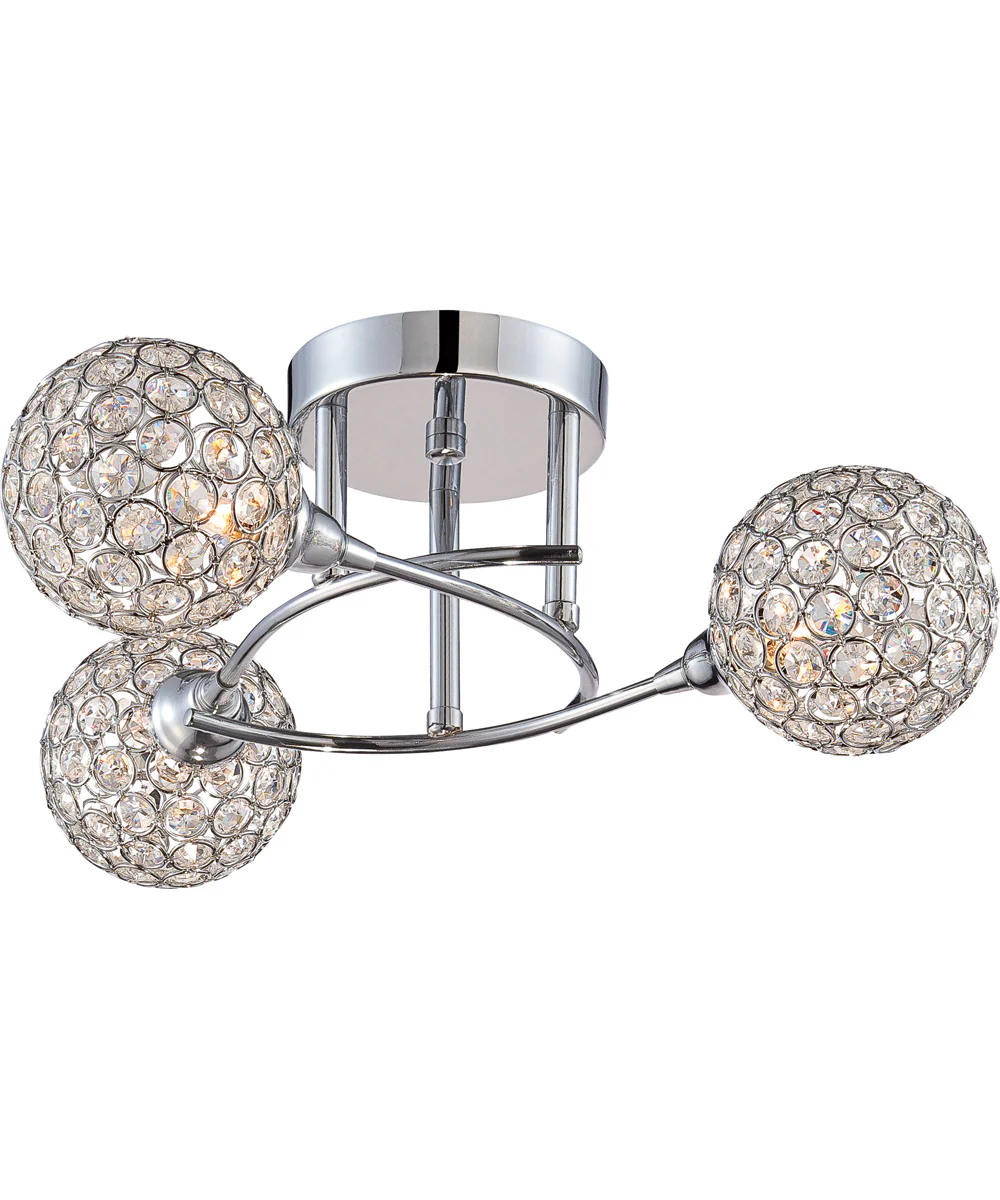 Shimmer Extra Large 3-light Semi Flush Mount Polished Chrome - Image 5