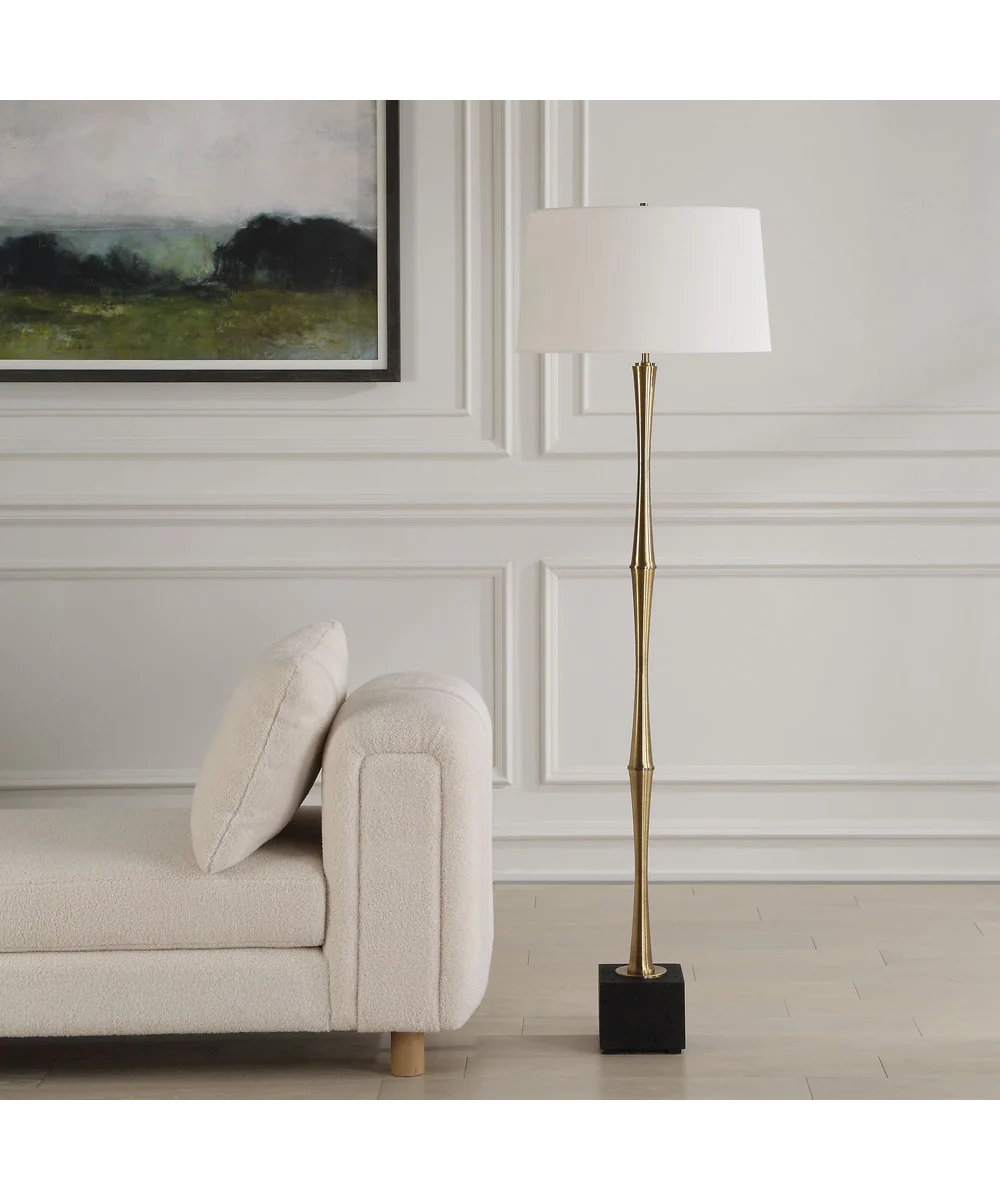 Shino Antique Brass Floor Lamp - Image 3