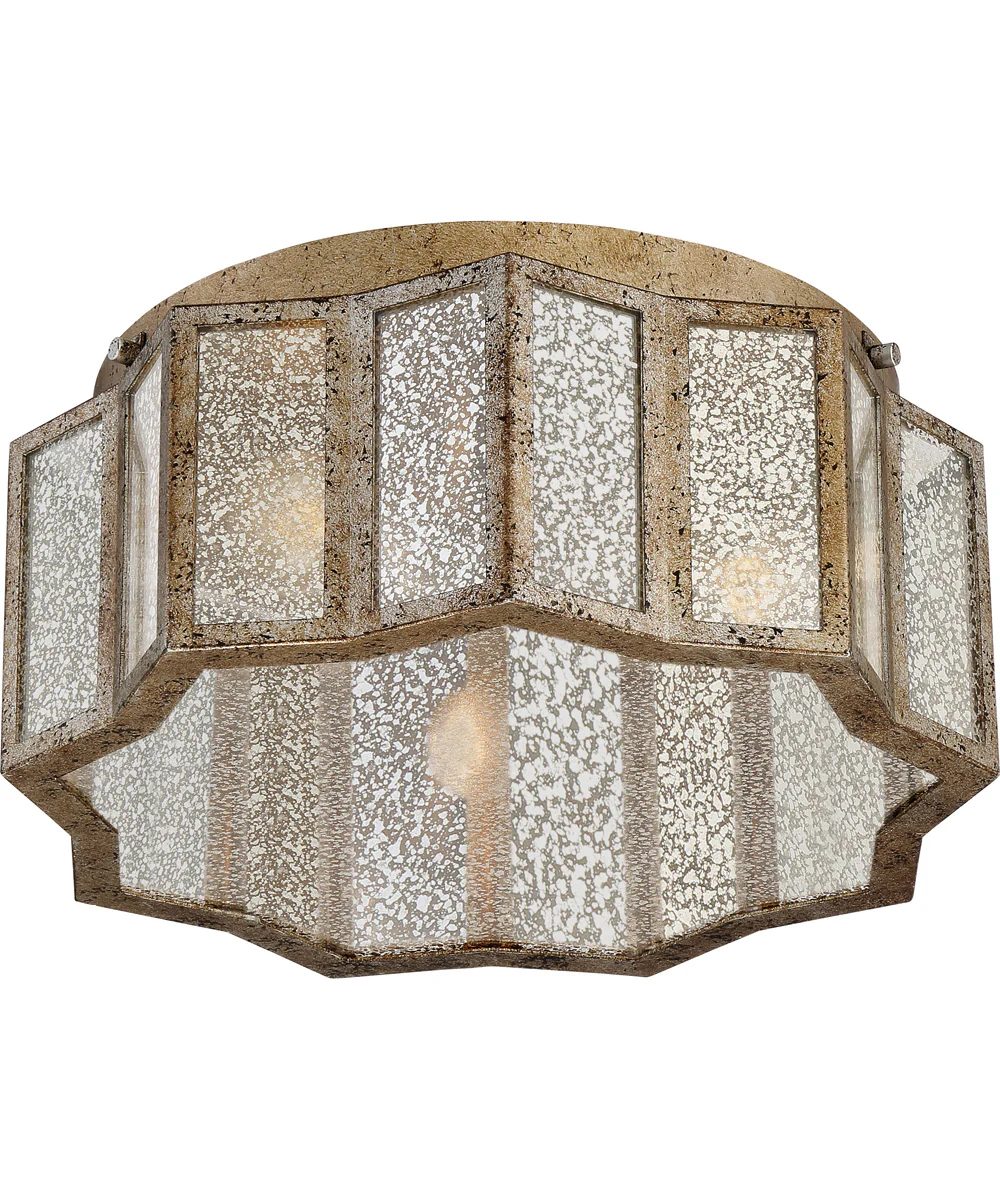 Shrine 3-light Flush Mount Aged Gold - Image 4