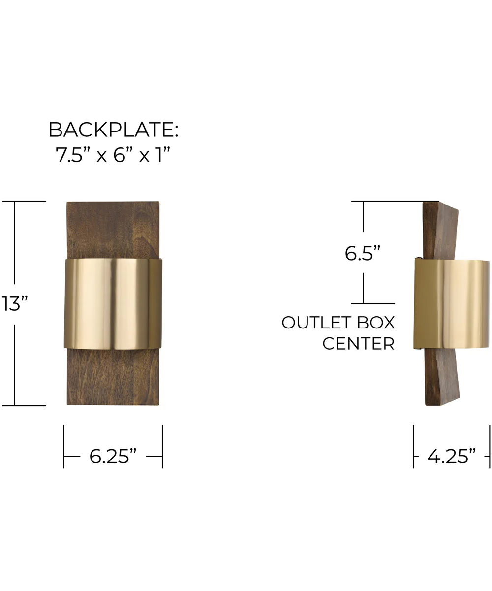 Sidney 1-Light Sconce Nordic Wood and Matte Brass - Image 5