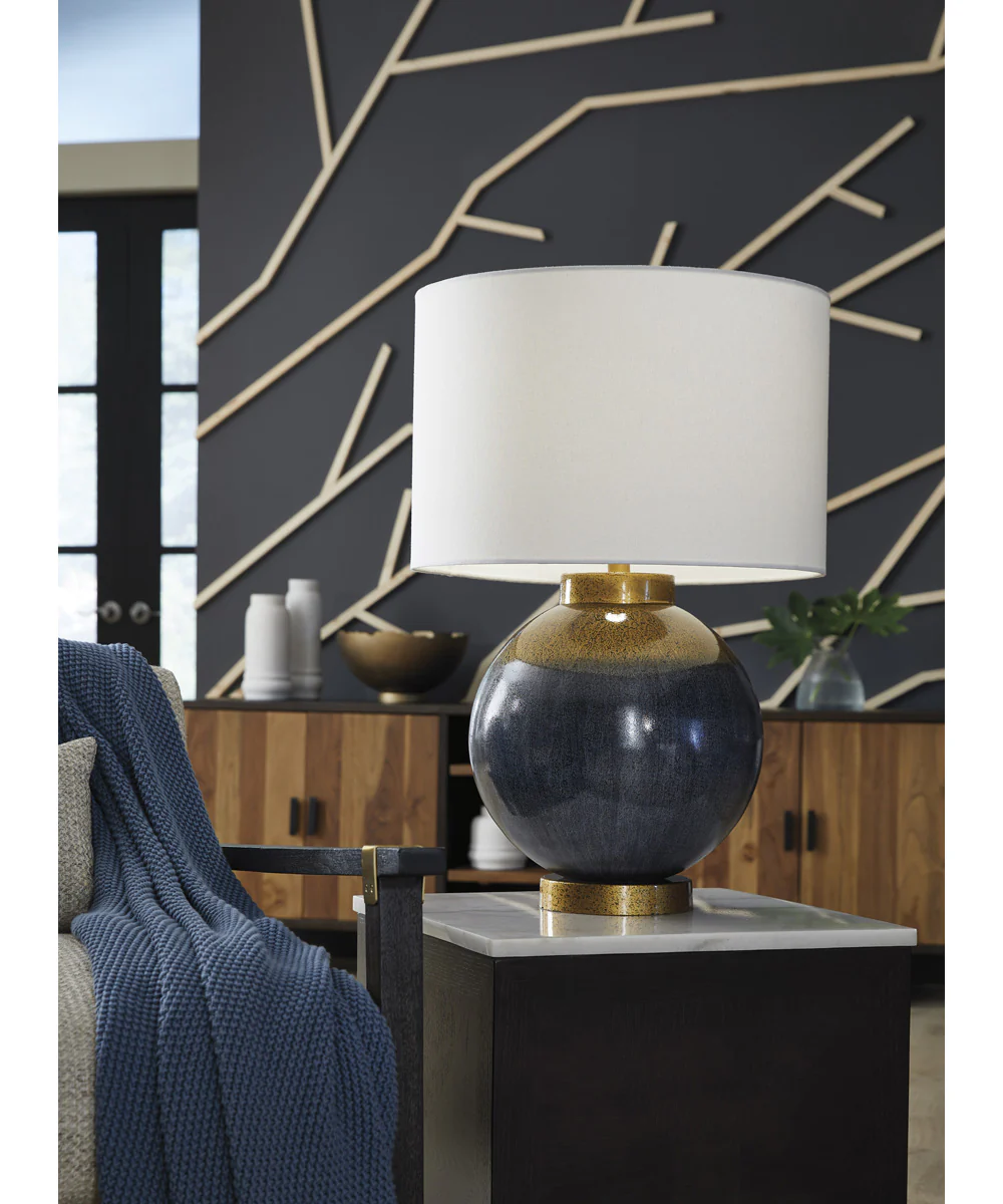 Adara Metal Table Lamp Blue/Gold - Image 2