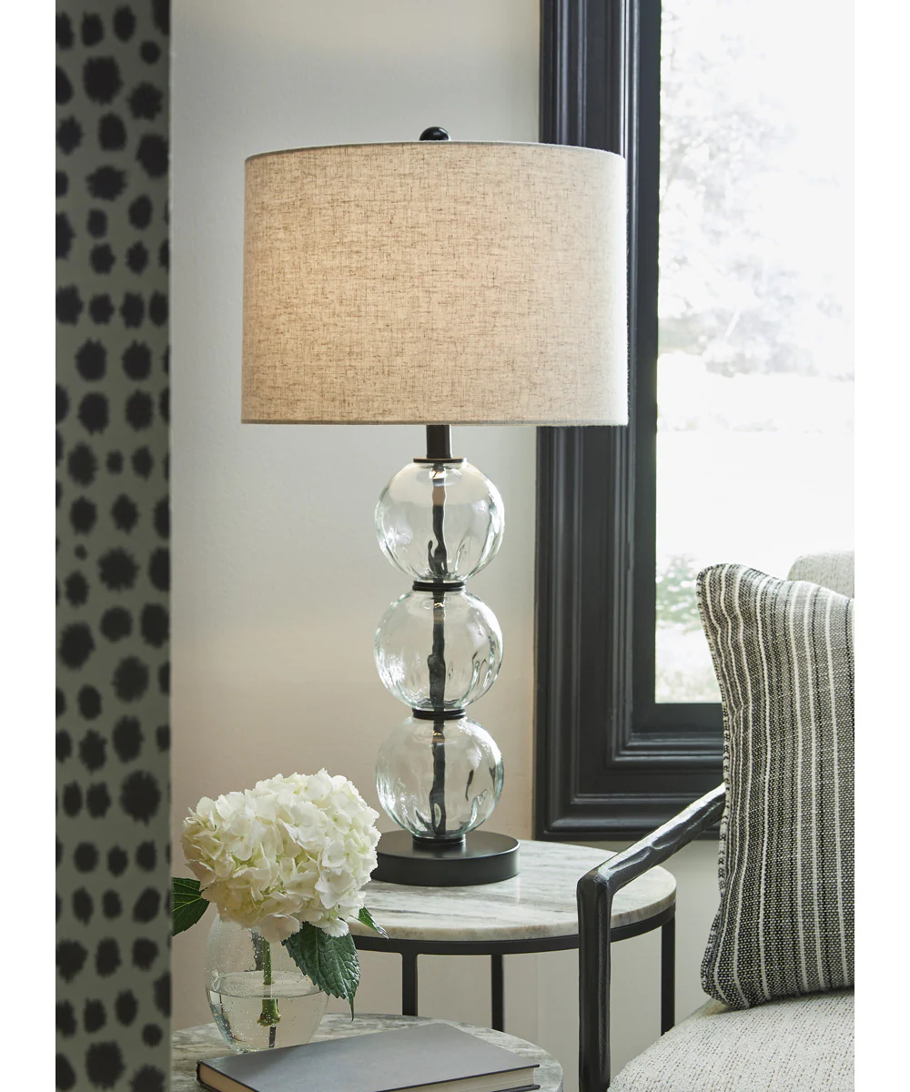 Airbal Glass Table Lamp Set of 2 Clear/Black - Image 2