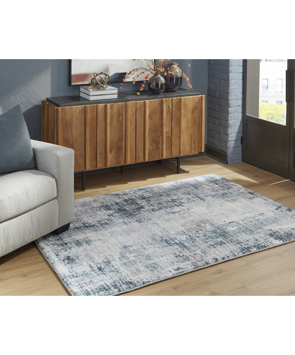 Arlenmont Memory Foam Medium Rug Blue/White/Brown - Image 2