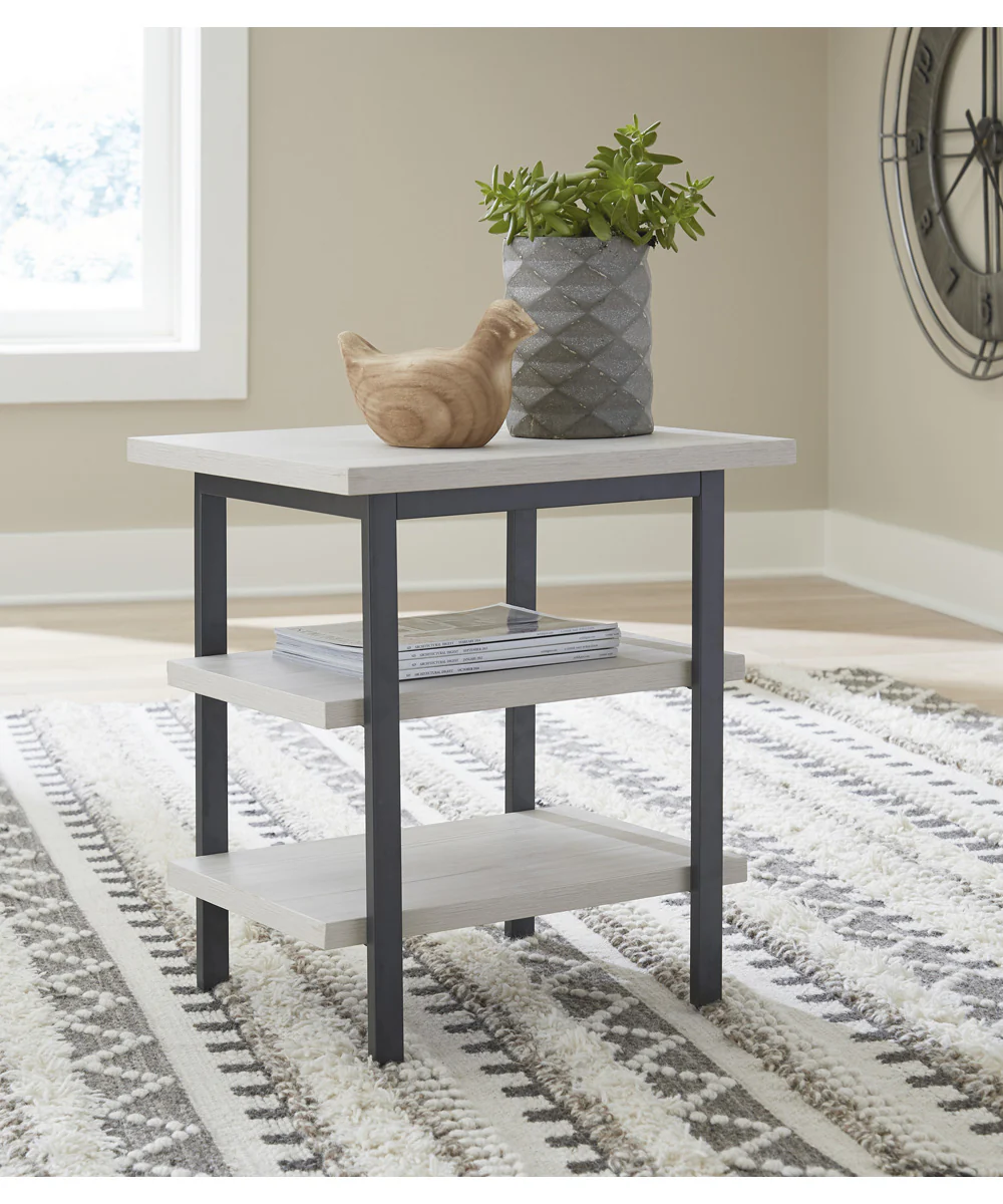 Bayflynn Rectangular End Table (2/CN) Whitewash