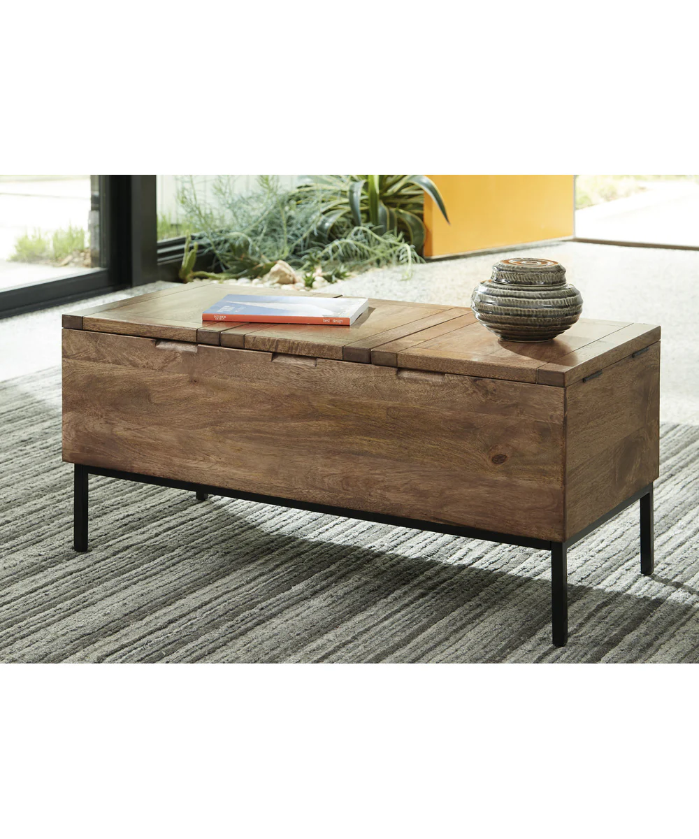 Braddick Storage Trunk Light Brown/Black