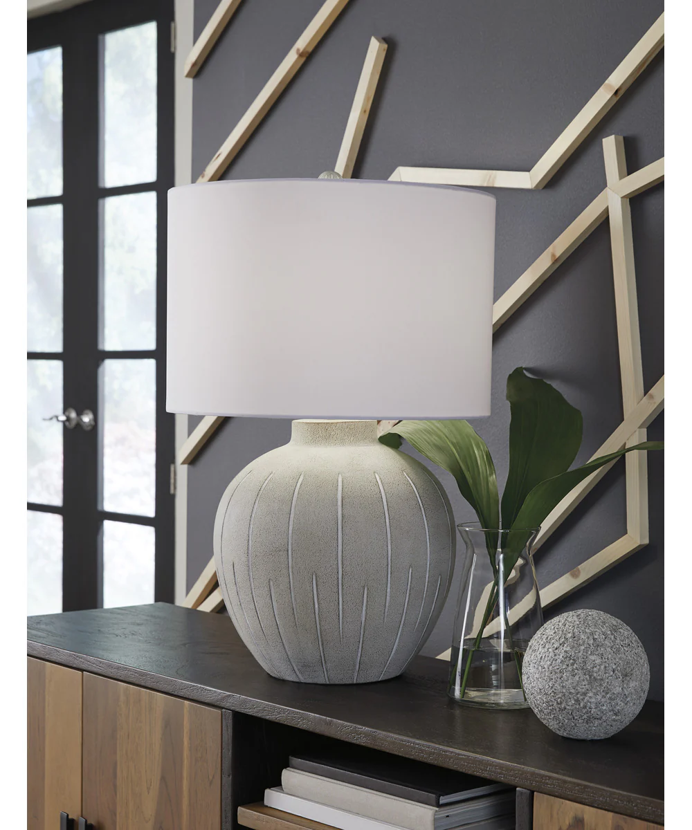 Calbert Poly Table Lamp Warm Gray - Image 2