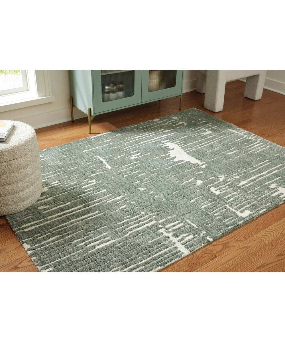 Cayworth Medium Rug Teal/White - Image 2