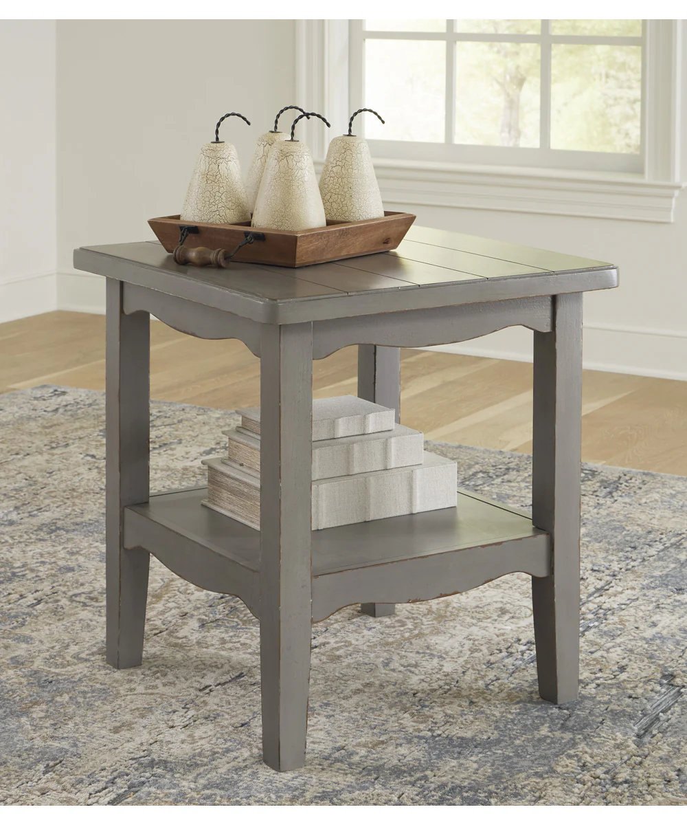 Charina Square End Table Antique Gray - Image 2