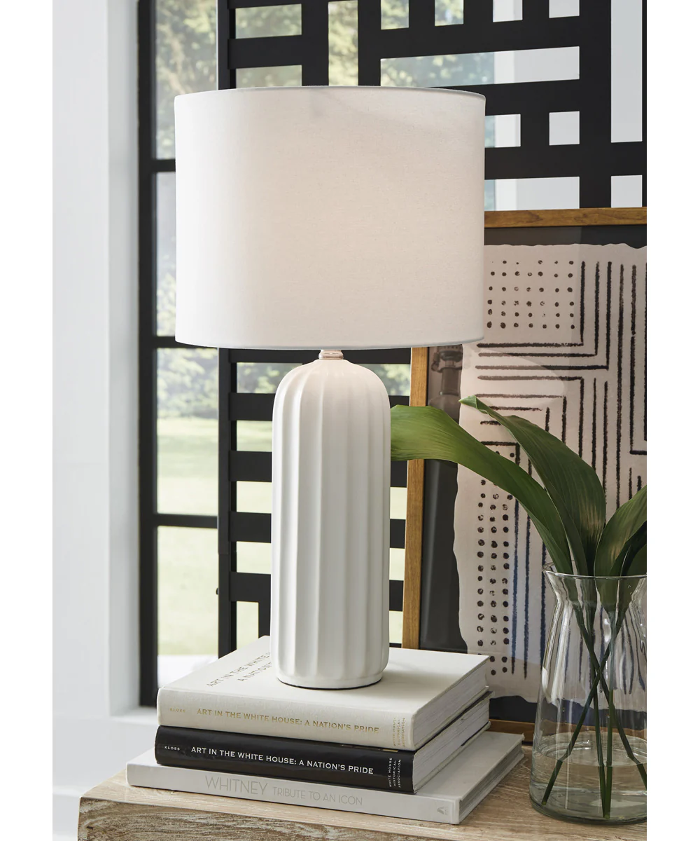 Clarkland Ceramic Table Lamp Set of 2 White - Image 2